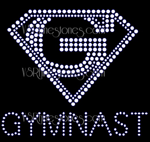 Super Gymnast Rhinestone Transfer - Small Left Chest